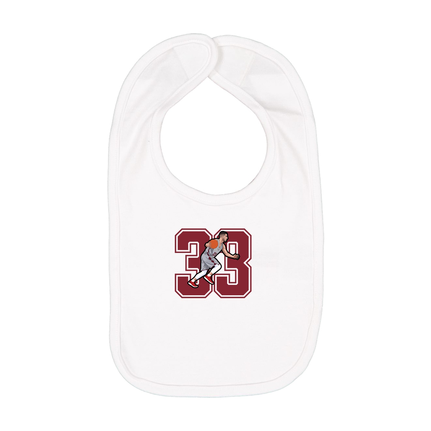 Infant Bib — Number in White
