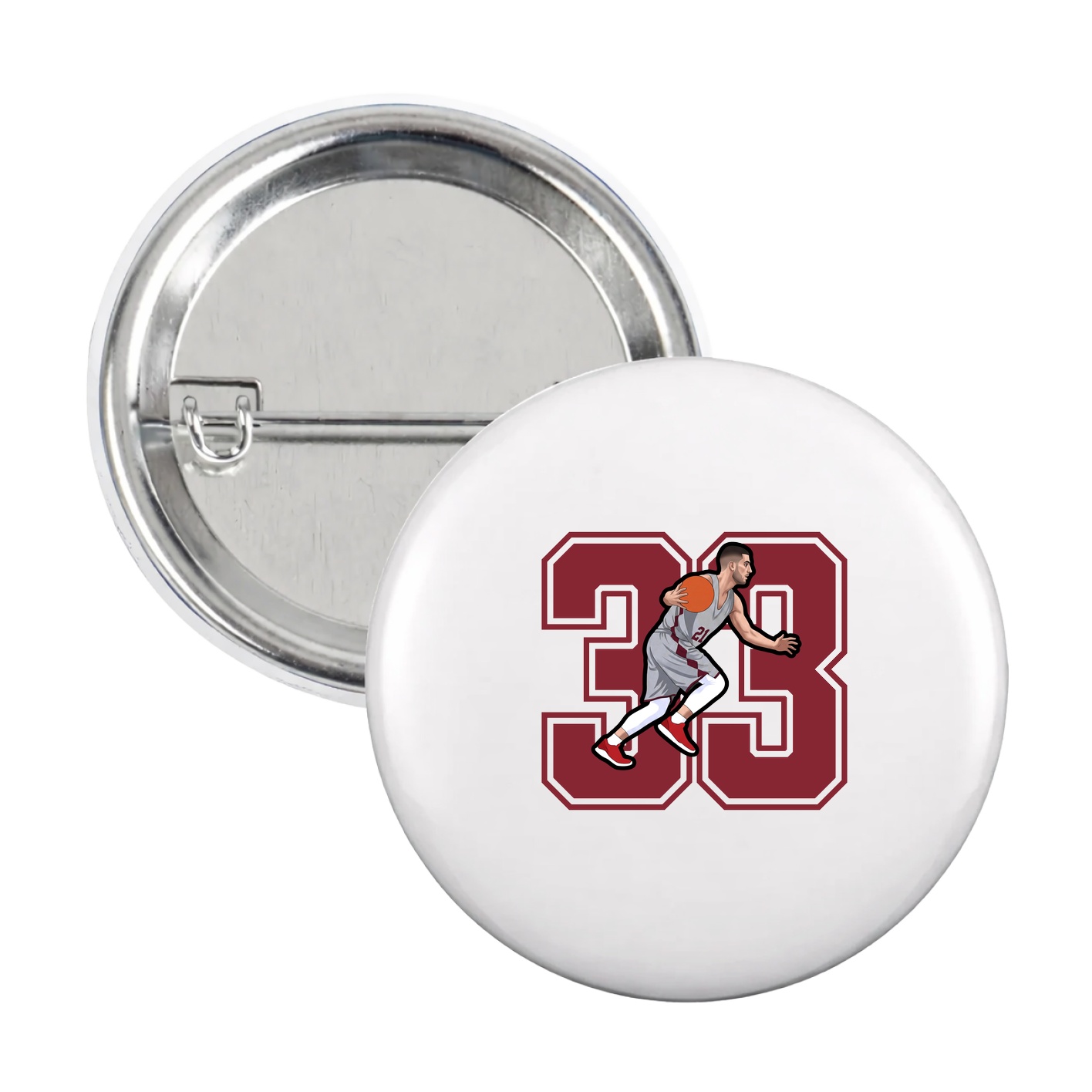 Game Day Button — Number in White