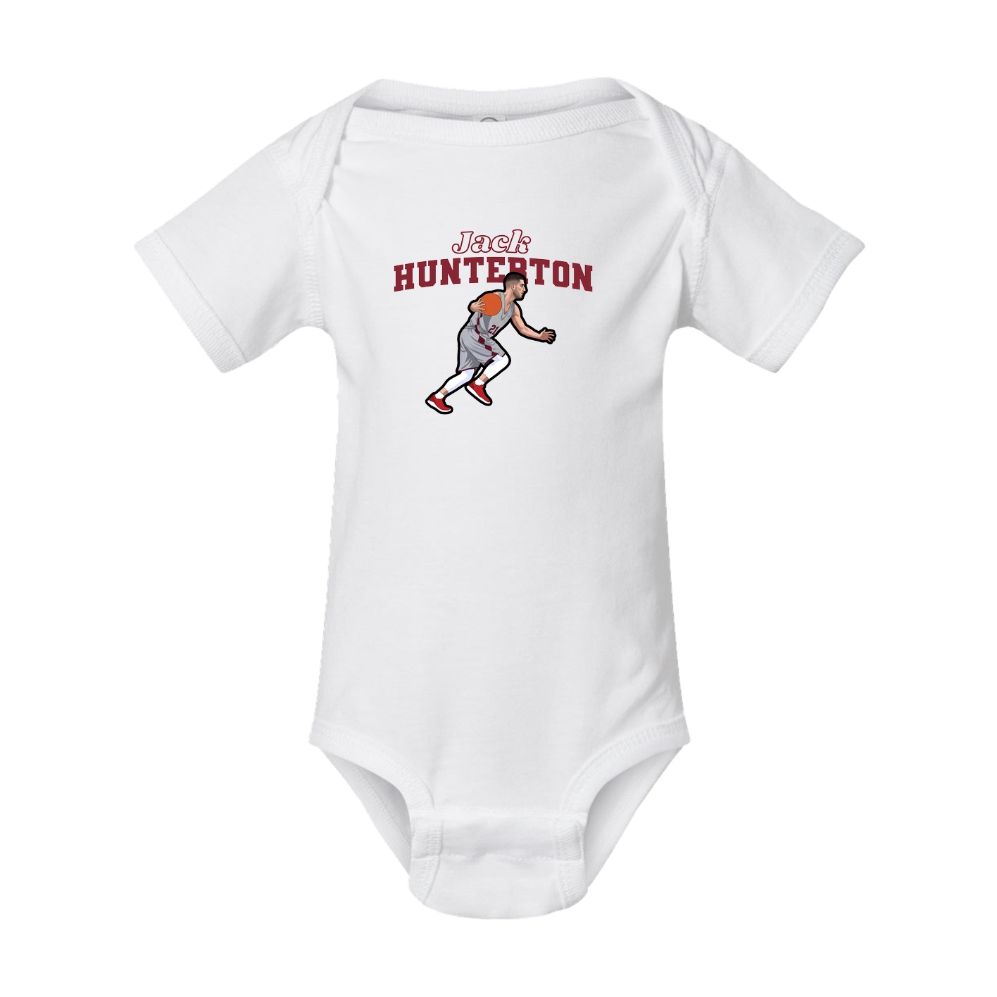 Baby Onesie — Name Arch in White