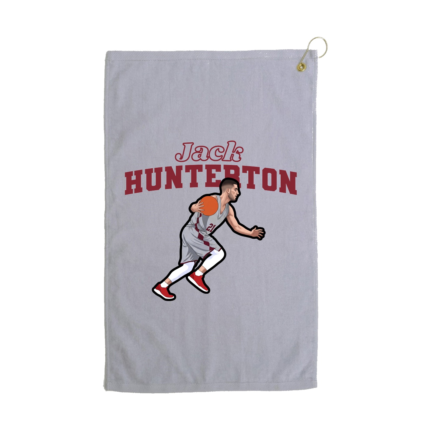Golf Towel — Name Arch in Grey
