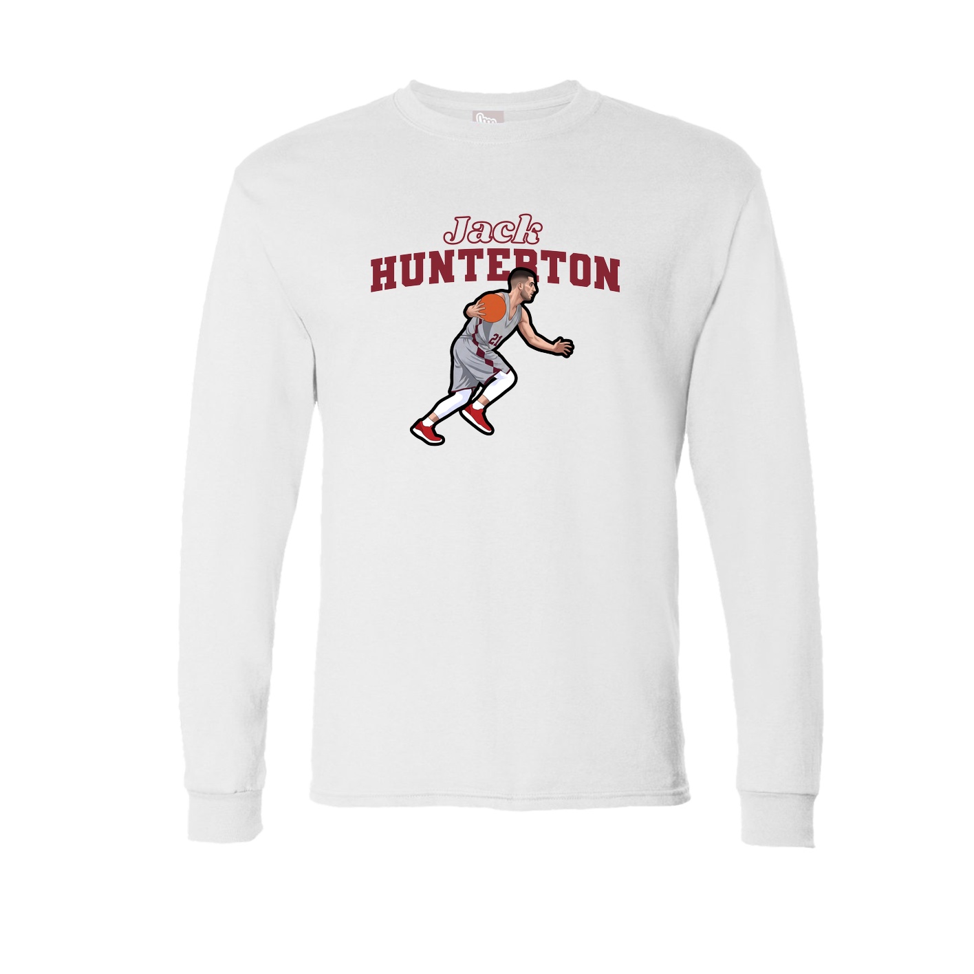 Long Sleeve Tee — Name Arch in White