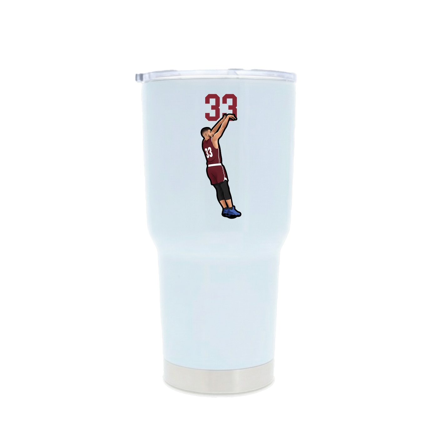 30oz Stainless Steel Tumbler — Number Top in White