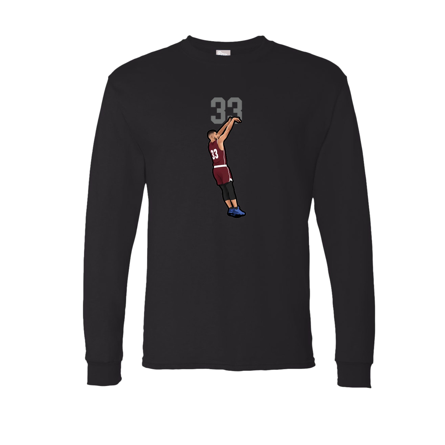 Long Sleeve Tee — Number Top in Black