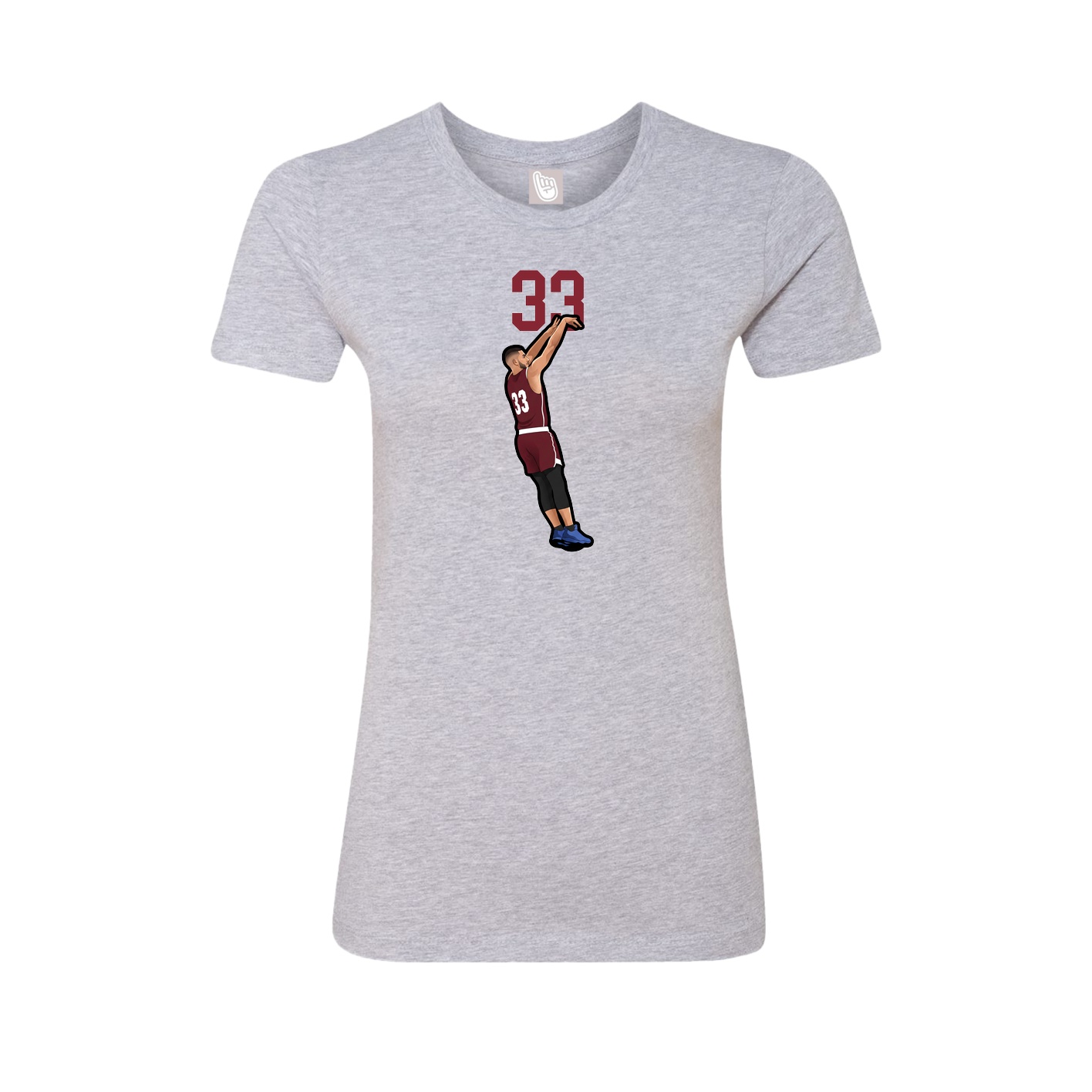 Womens Tee — Number Top in Grey