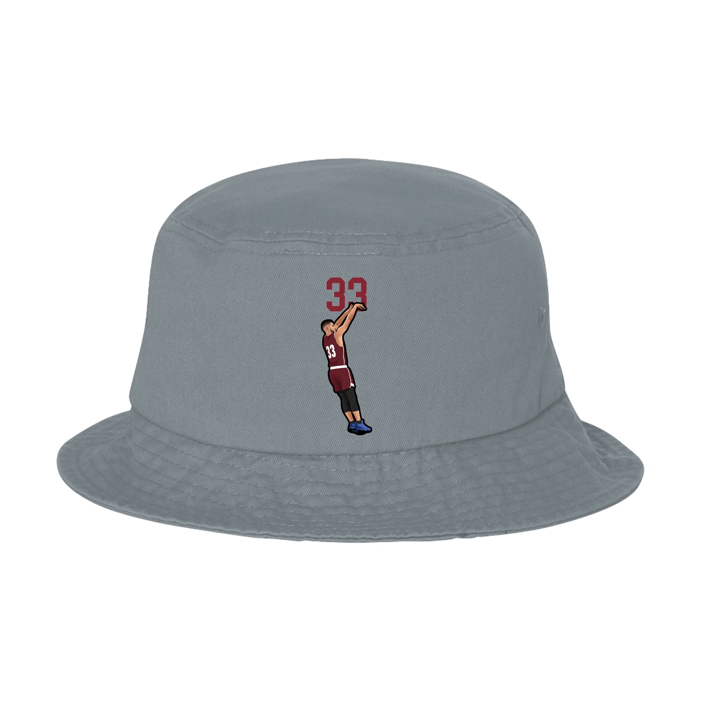 Bucket Cap — Number Top in Grey
