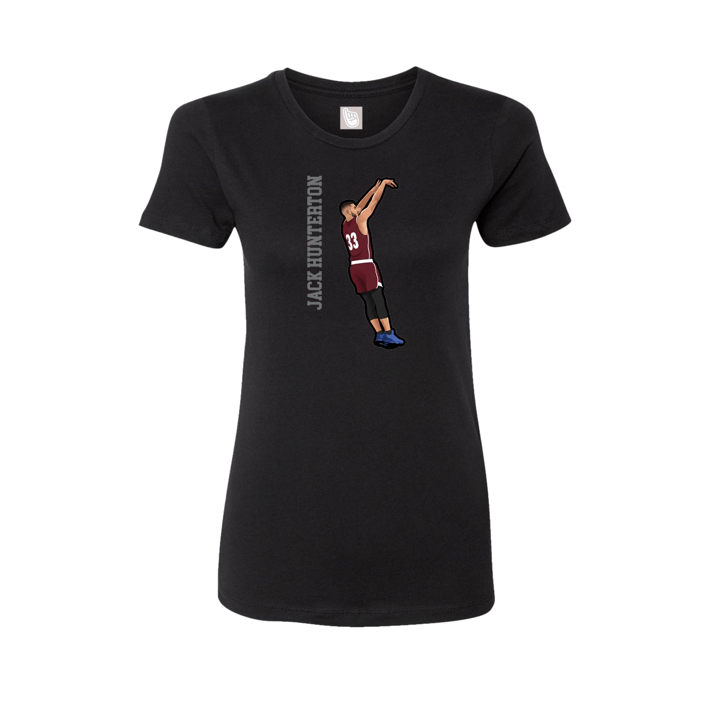Womens Tee — Name Vertical in Black