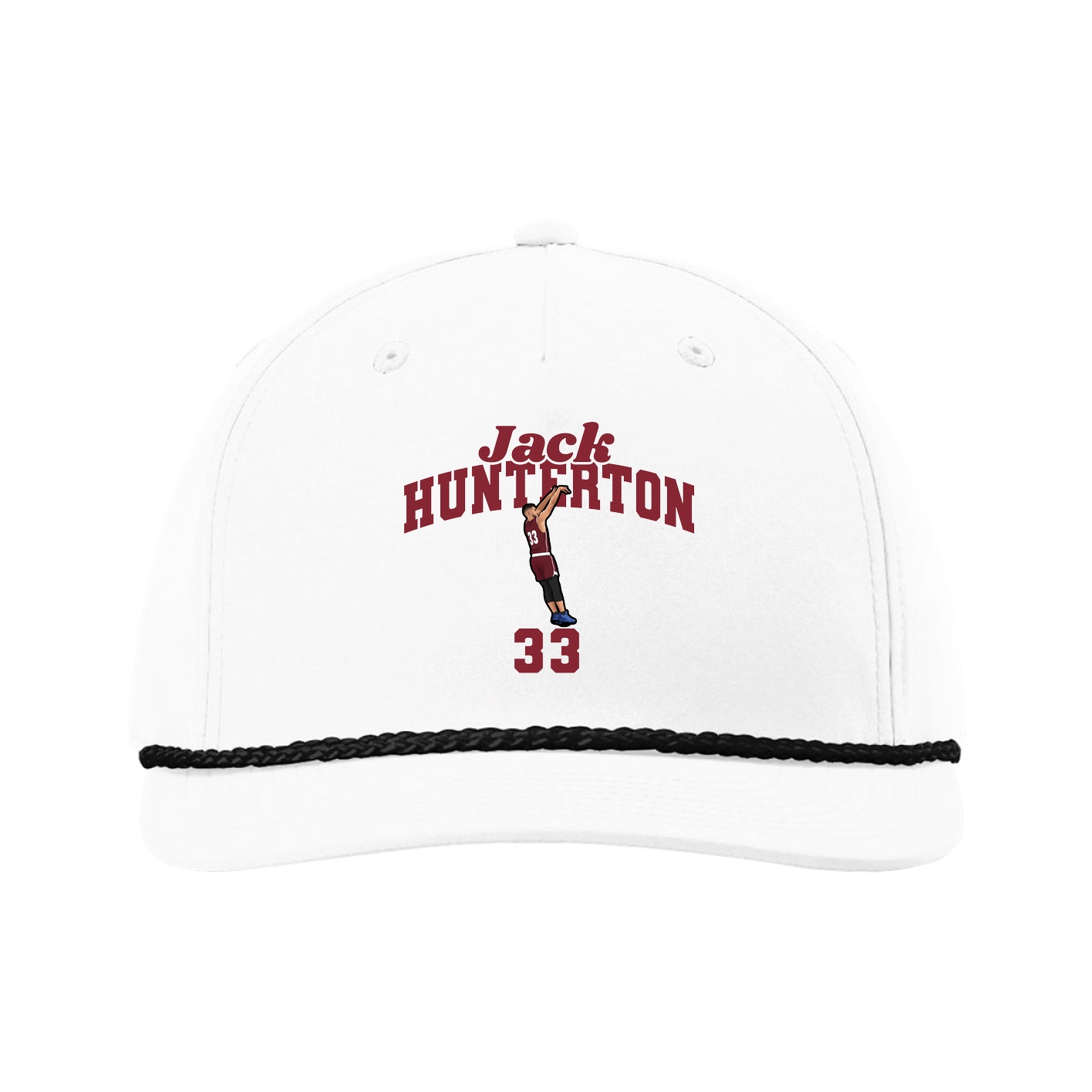 Five-Panel Classic Rope Cap — Signature Arch in White
