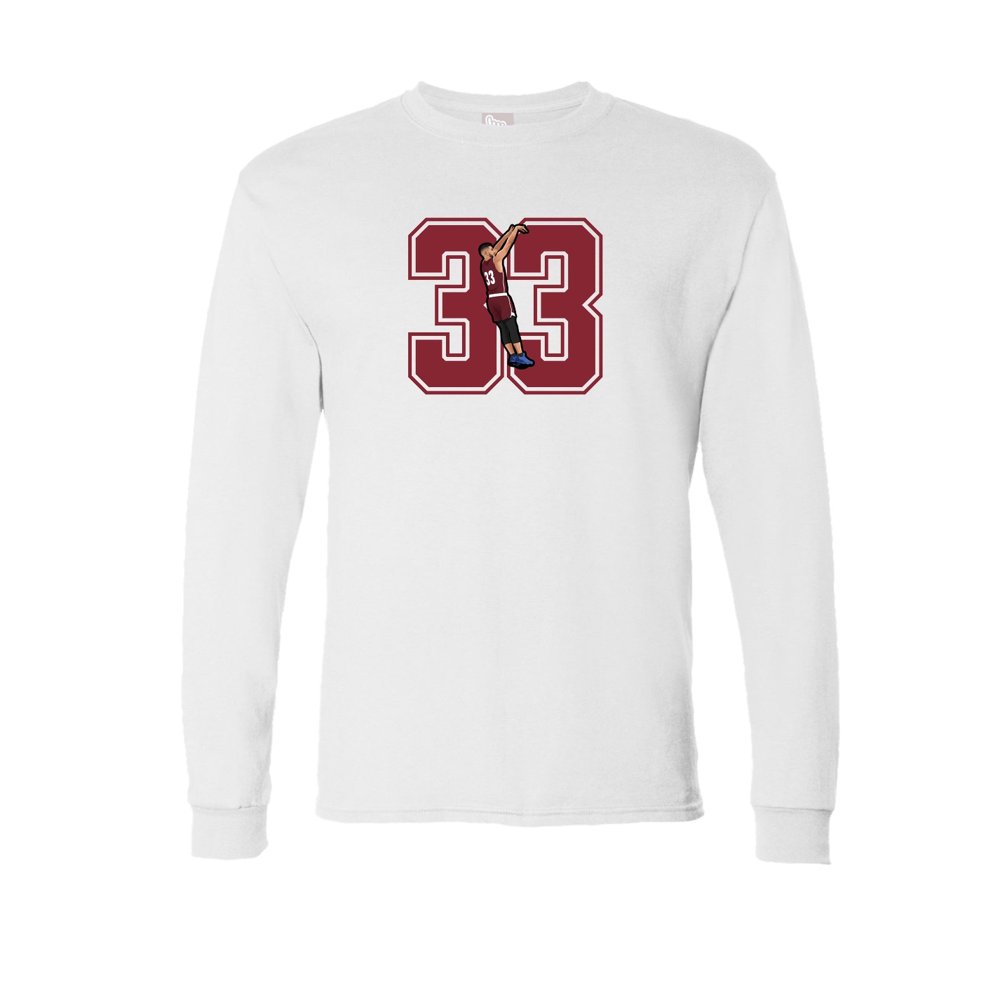 Long Sleeve Tee — Number in White