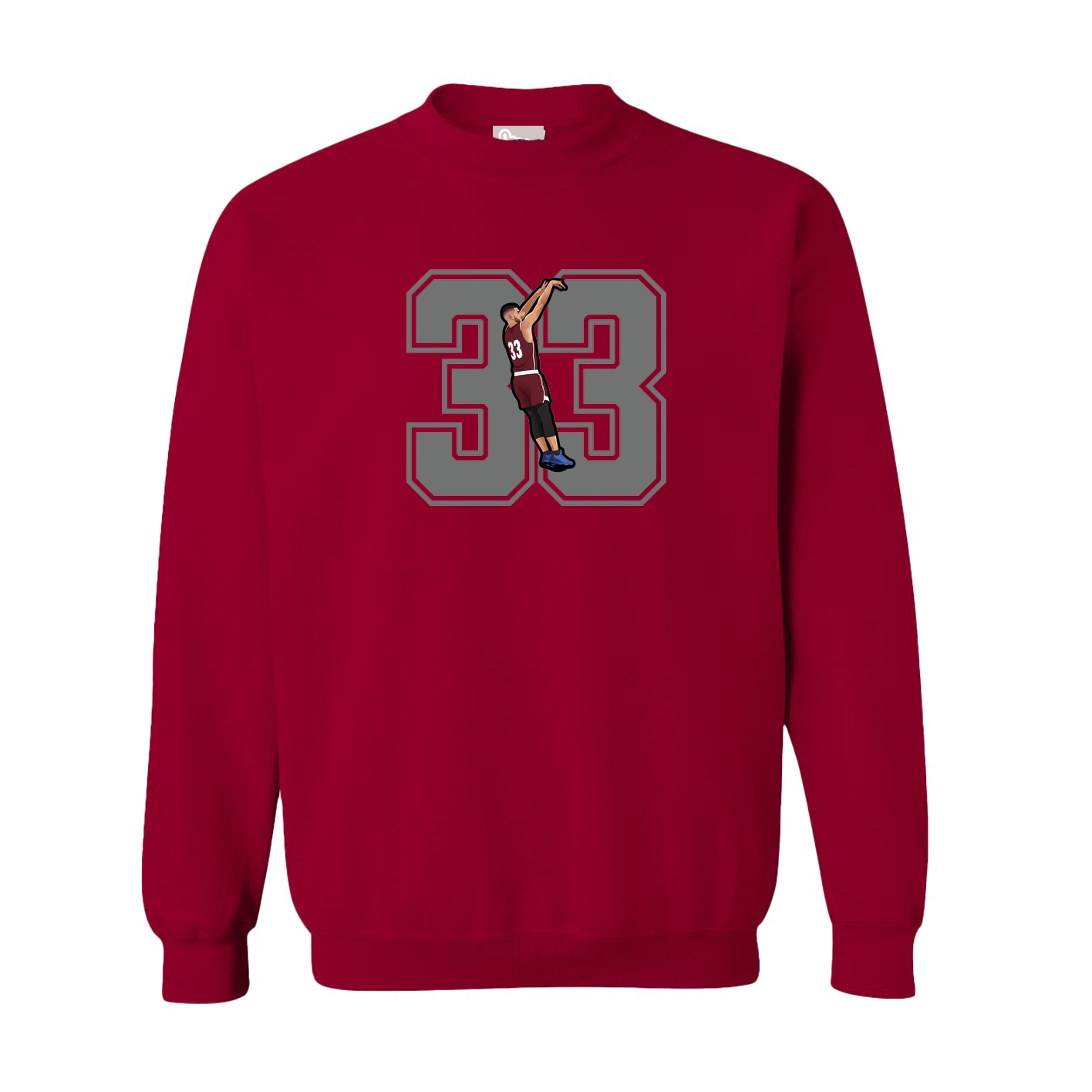 Fleece Crew — Number in Cardinal