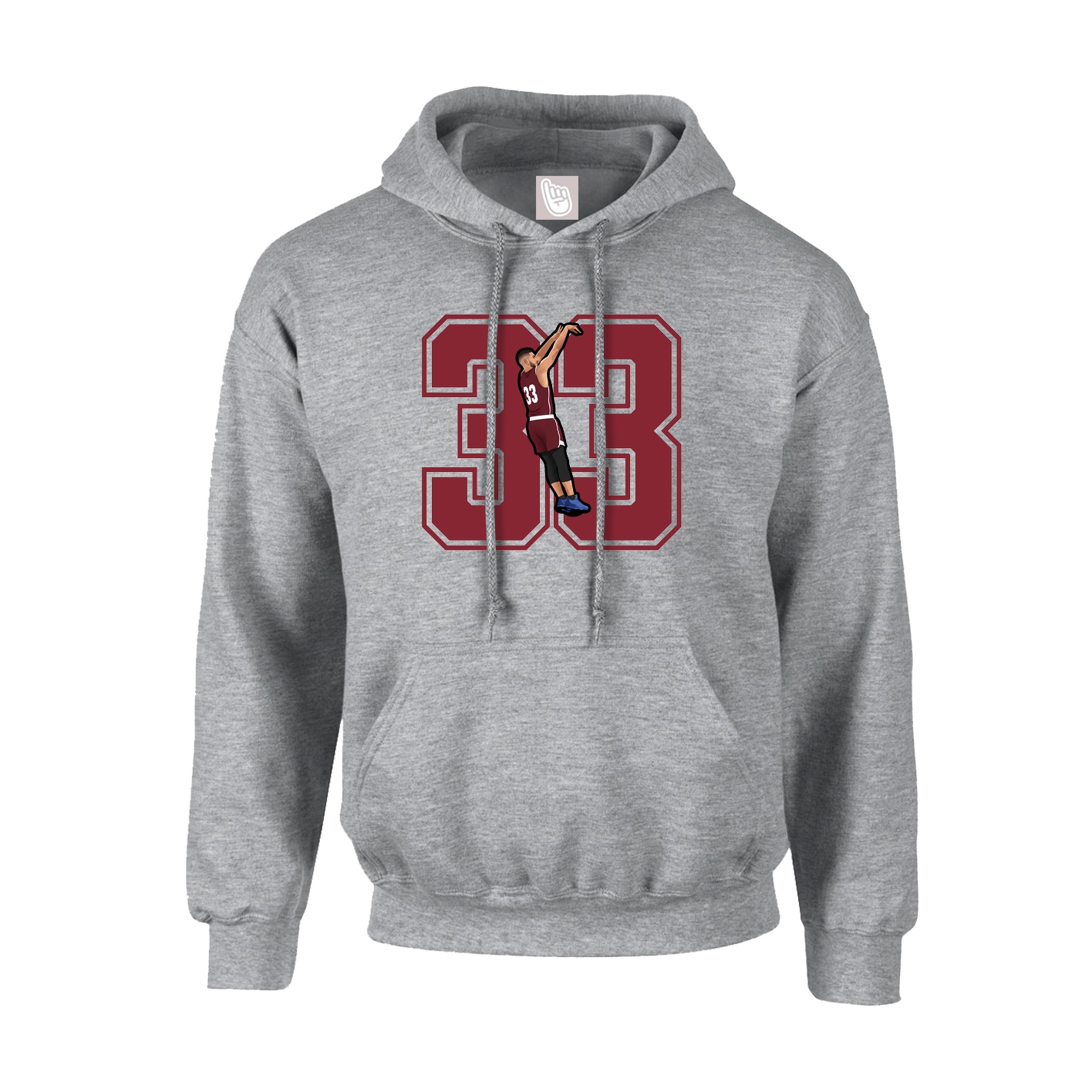 Youth Hoodie — Number in Grey