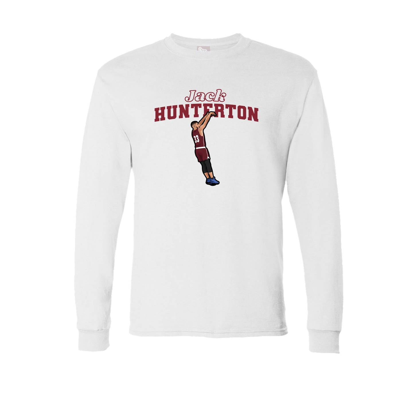Long Sleeve Tee — Name Arch in White