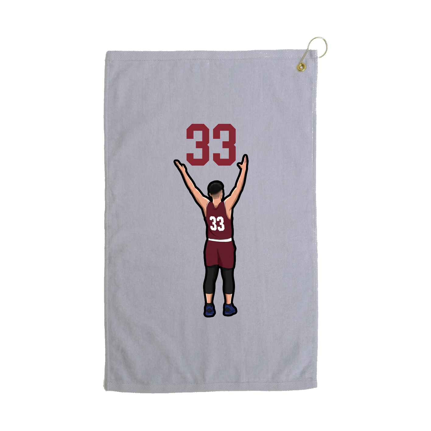 Golf Towel — Number Top in Grey