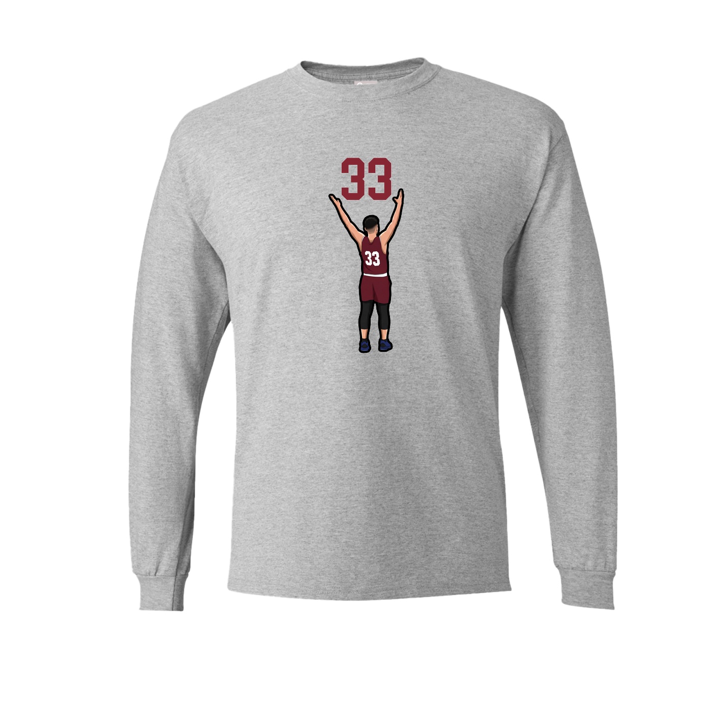 Long Sleeve Tee — Number Top in Grey