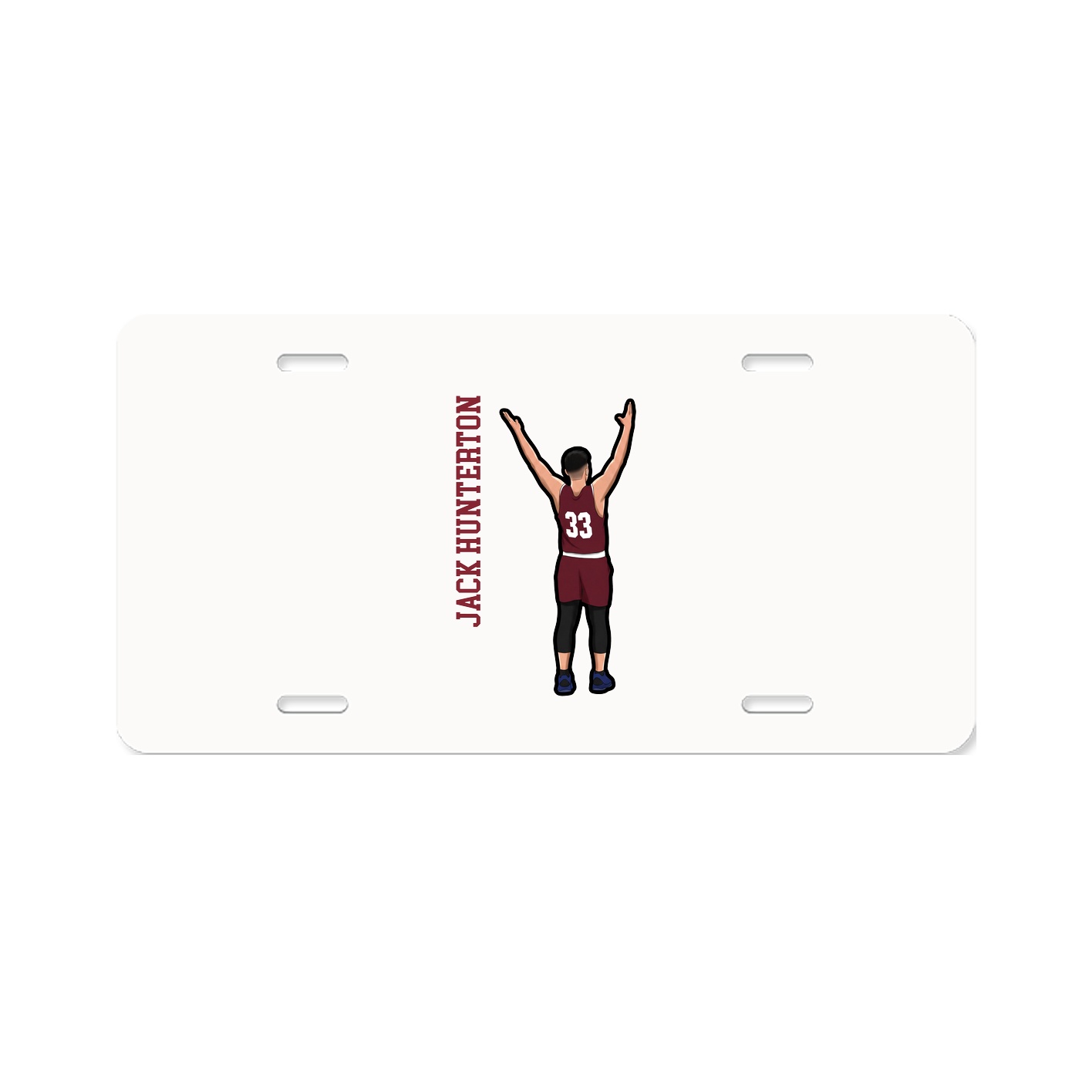License Plate — Name Vertical in Classic