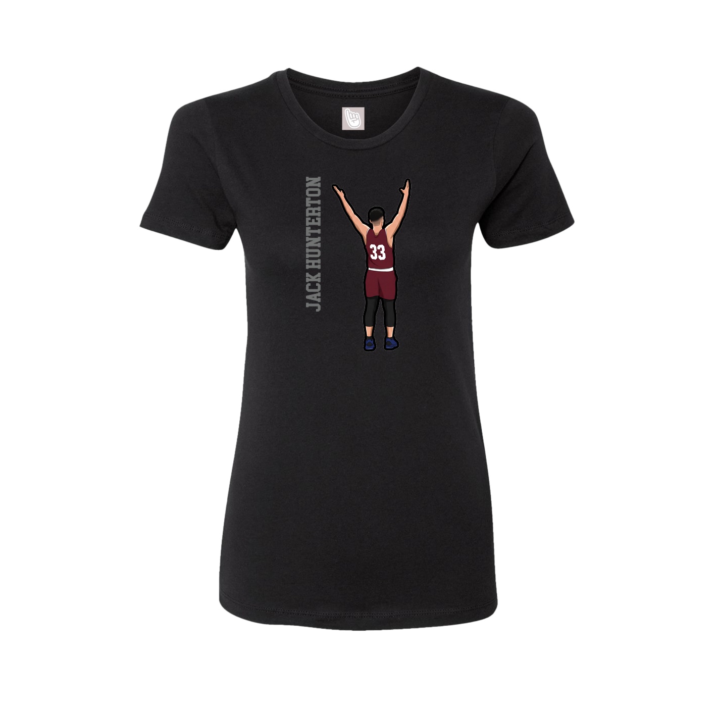 Womens Tee — Name Vertical in Black
