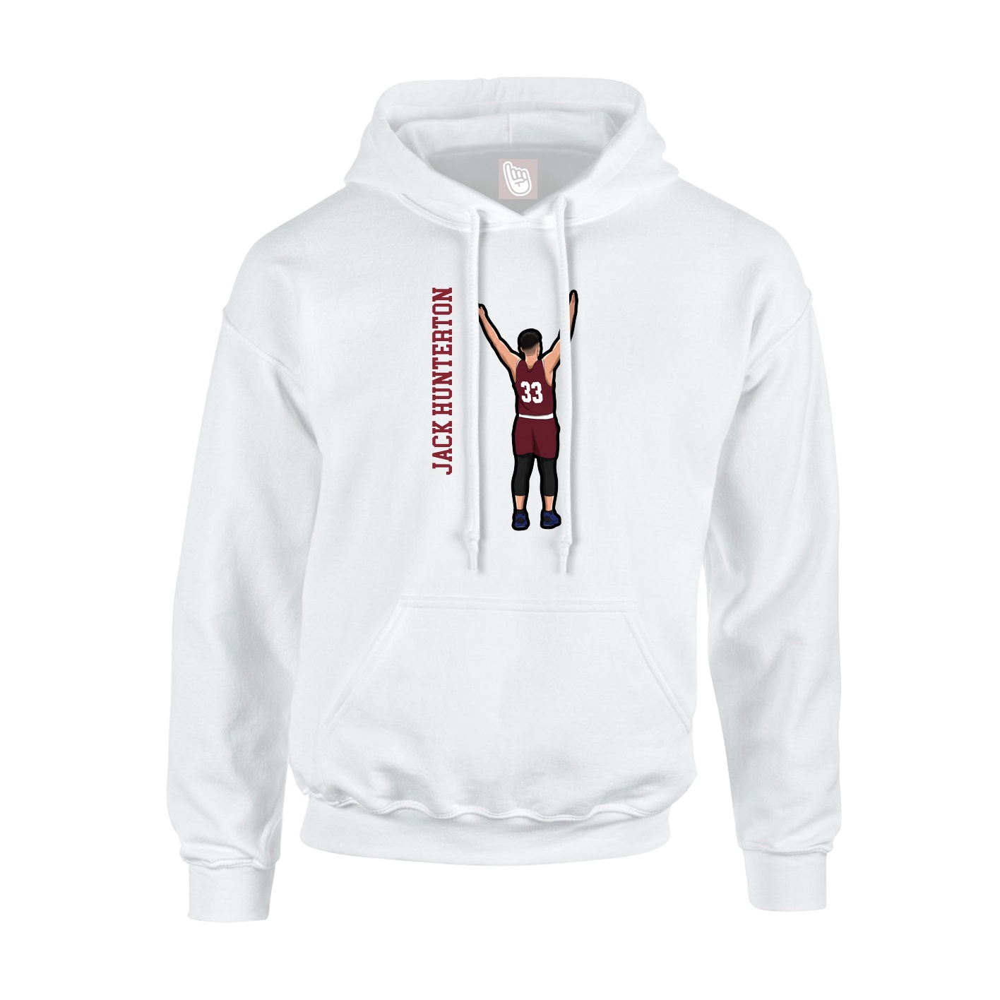 Youth Hoodie — Name Vertical in White