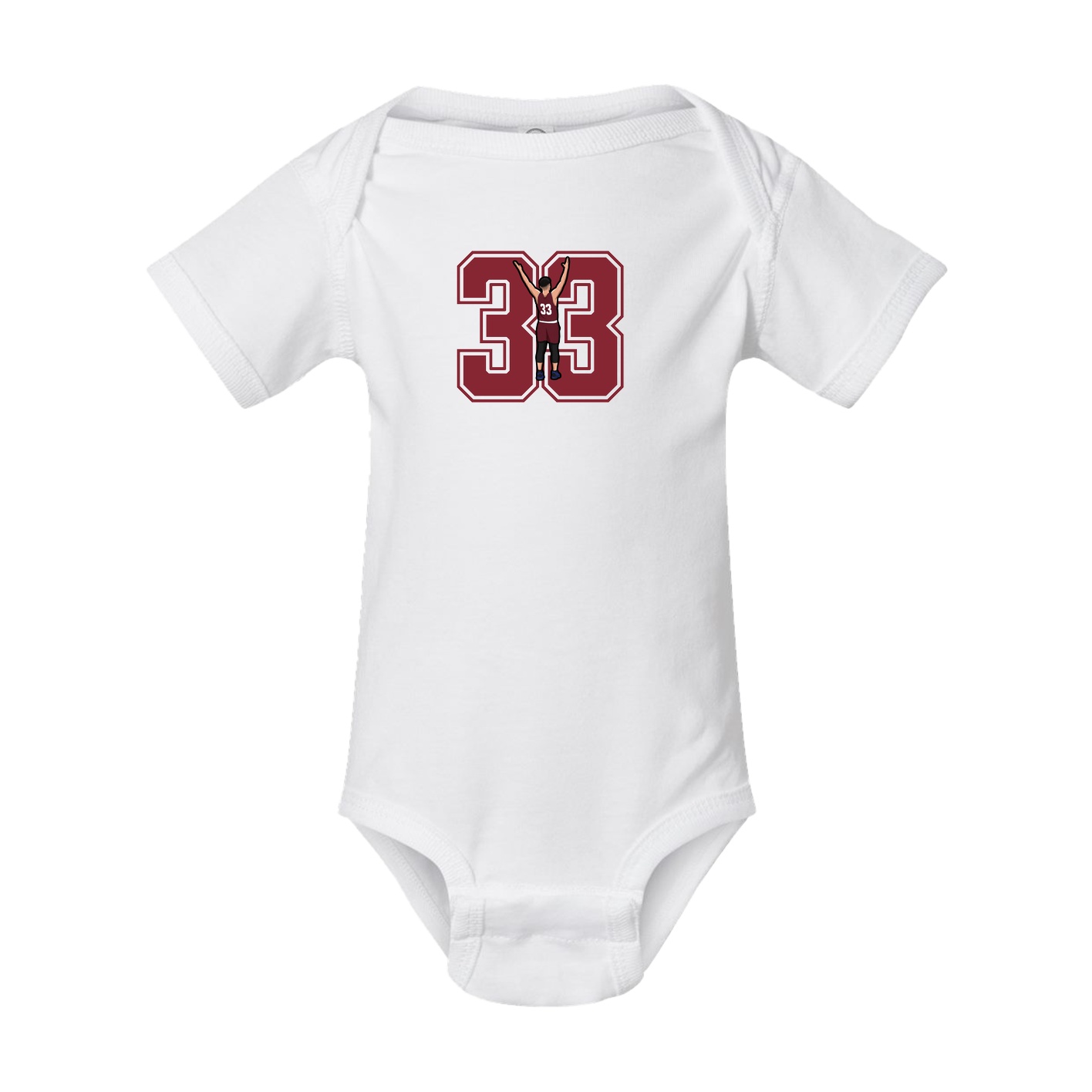 Baby Onesie — Number in White