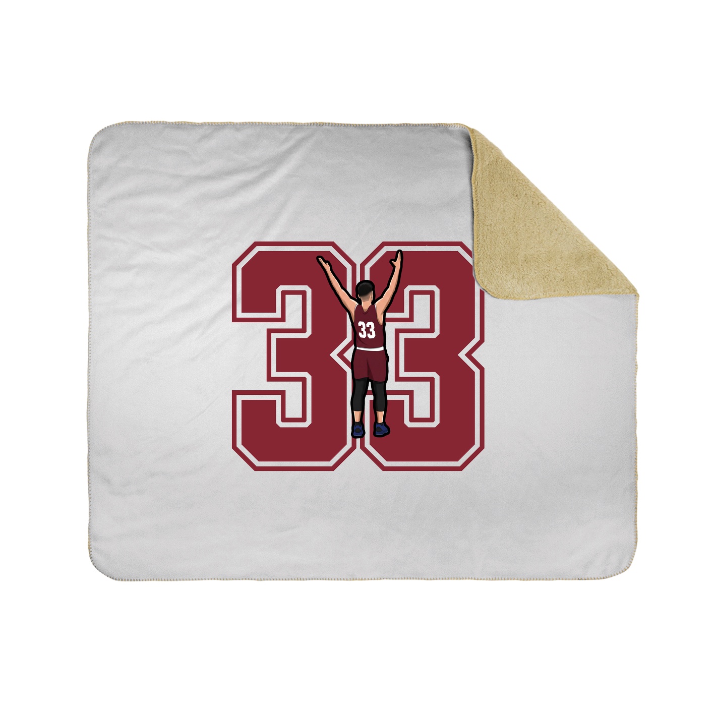 Throw Blanket — Number in White