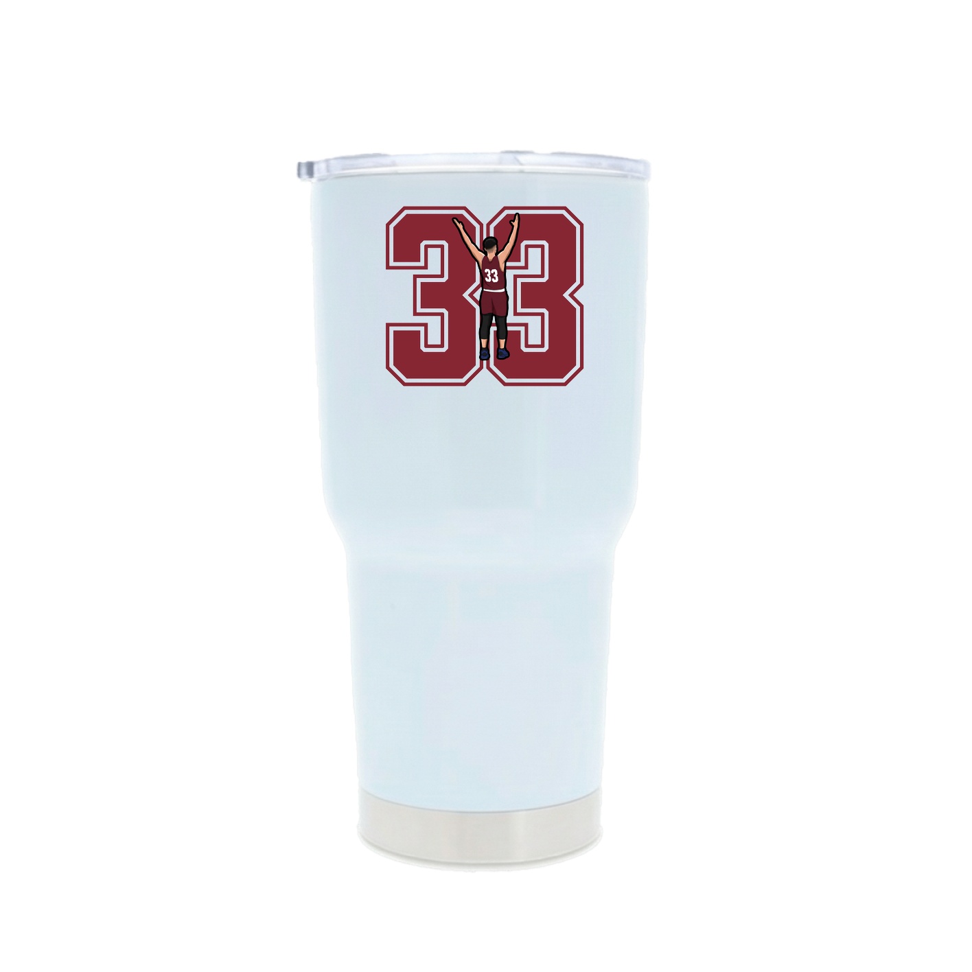 30oz Stainless Steel Tumbler — Number in White