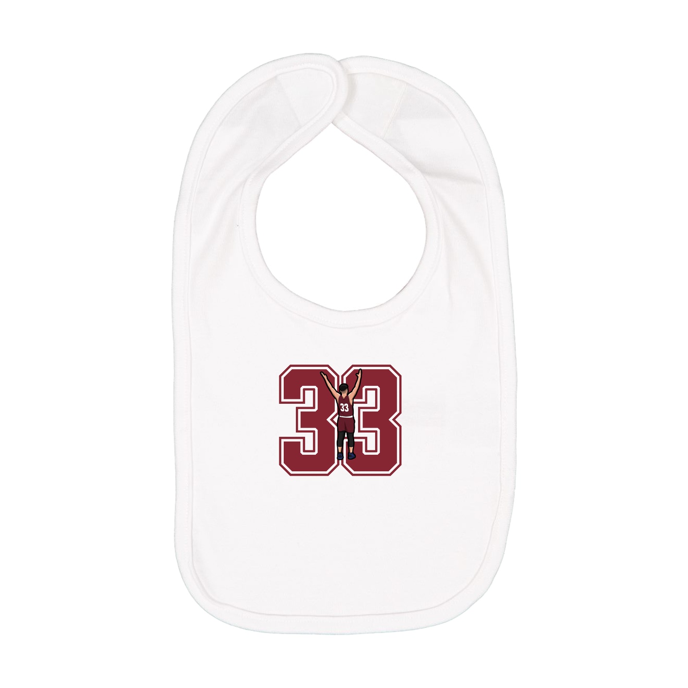 Infant Bib — Number in White