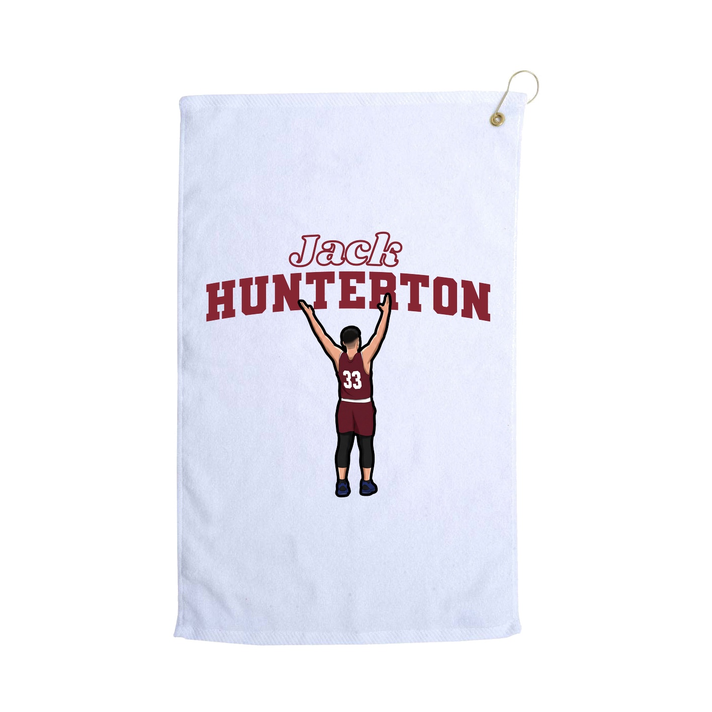 Golf Towel — Name Arch in White