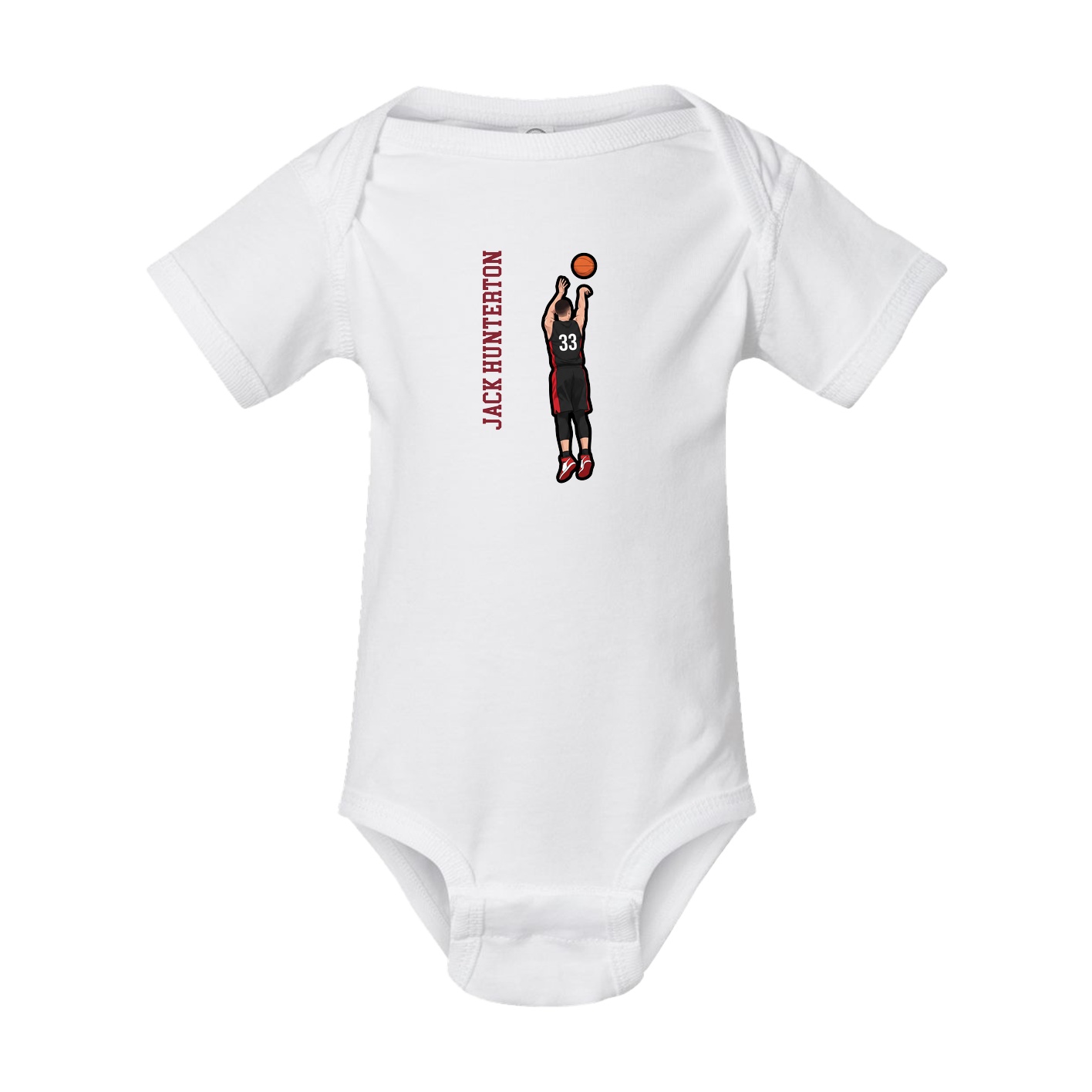 Baby Onesie — Name Vertical in White
