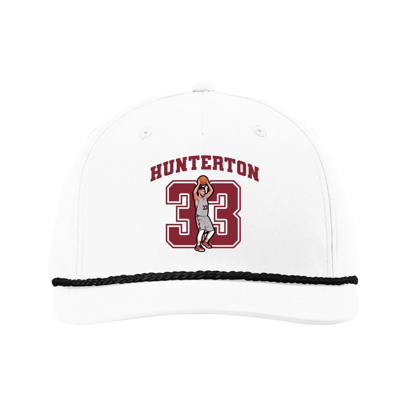 Five-Panel Classic Rope Cap — Number in White