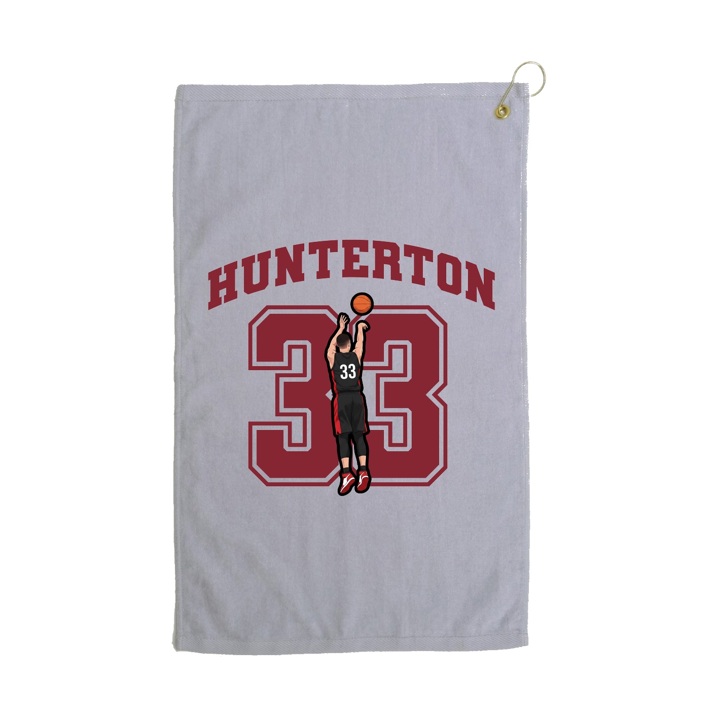 Golf Towel — Number in Grey