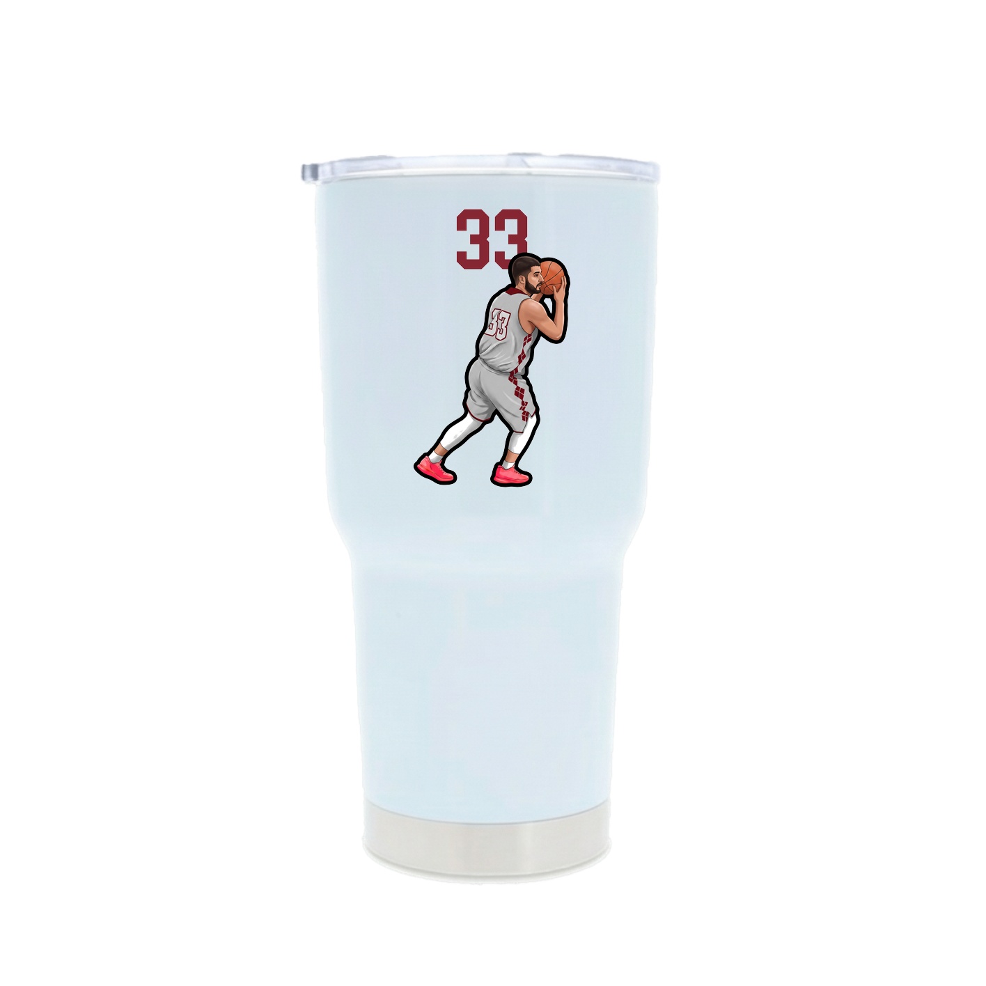 30oz Stainless Steel Tumbler — Number Top in White