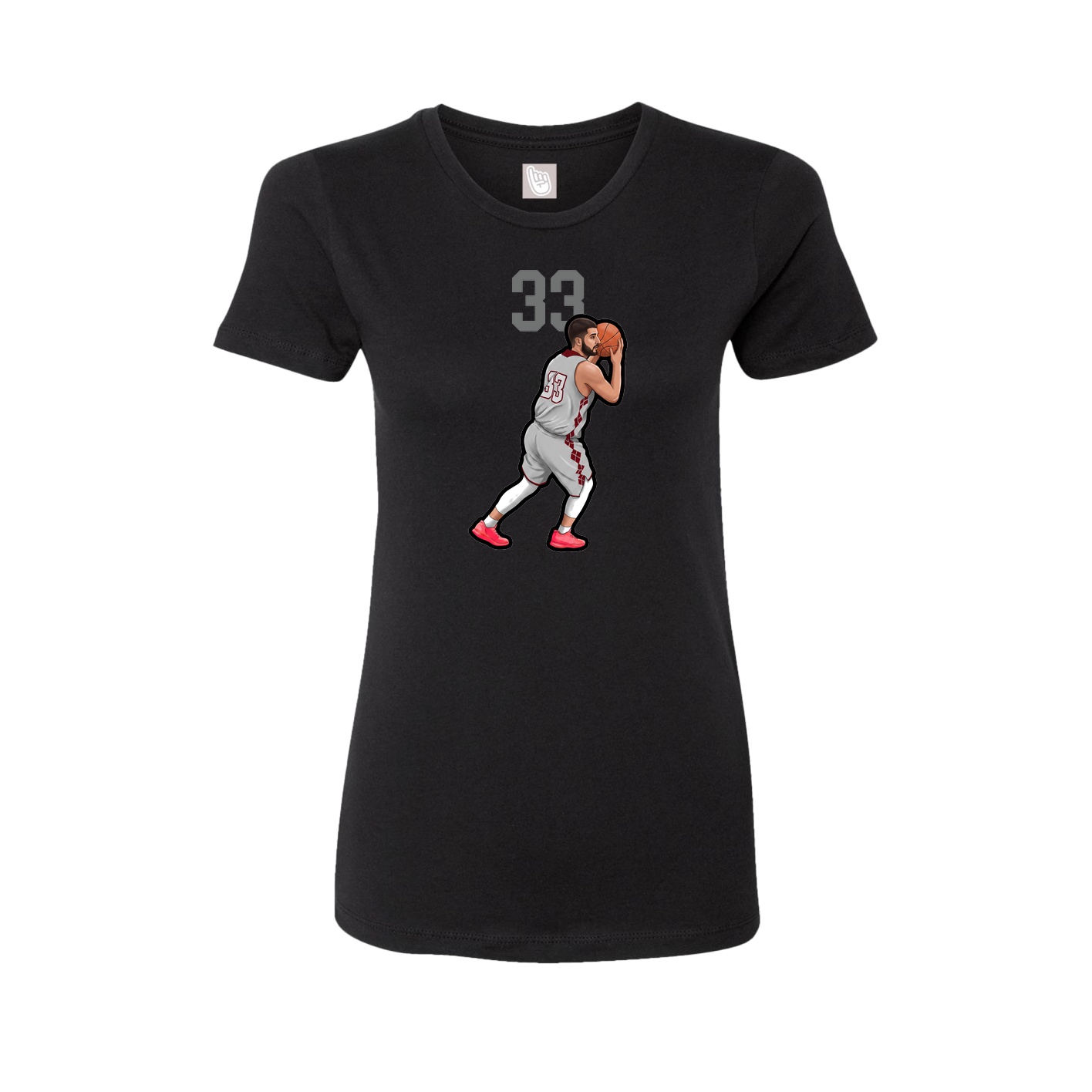 Fitted Women's Tee — Number Top in Black