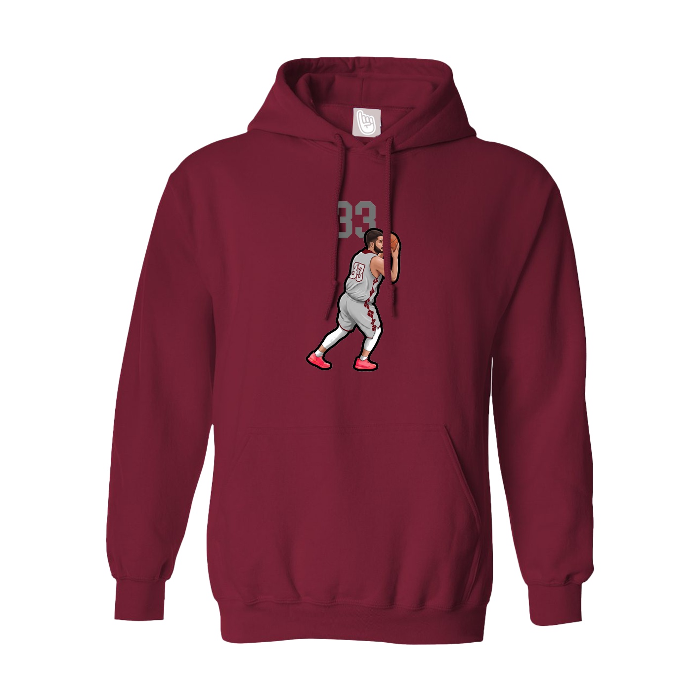 Hoodie — Number Top in Cardinal