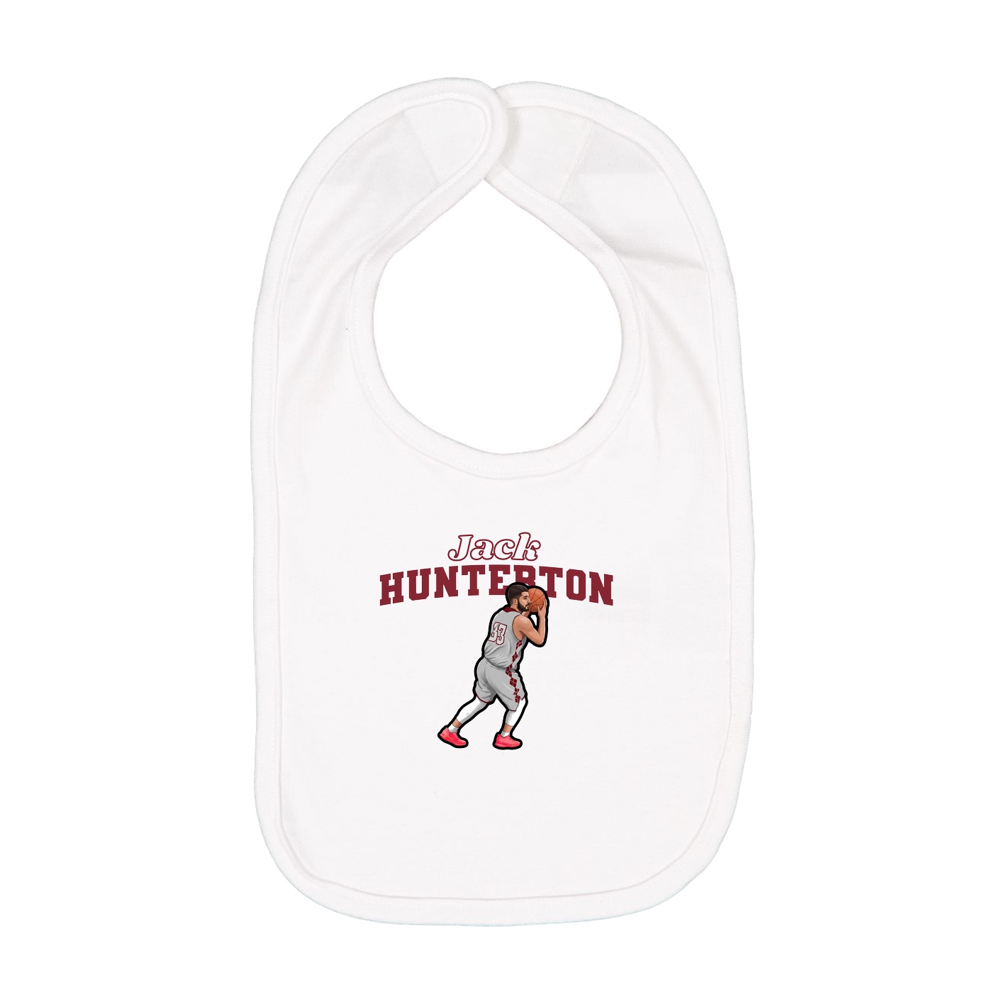 Infant Bib — Name Arch in White