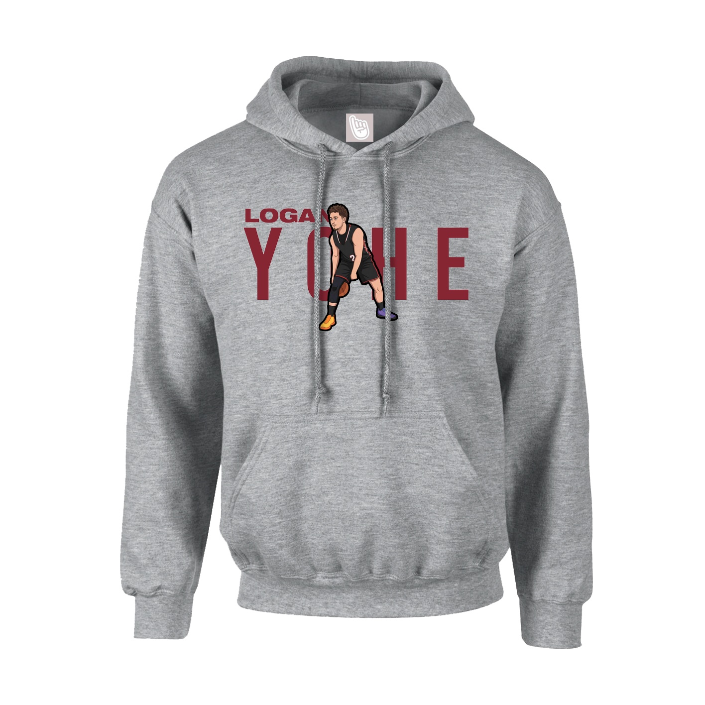 Hoodie — Player Name in Grey