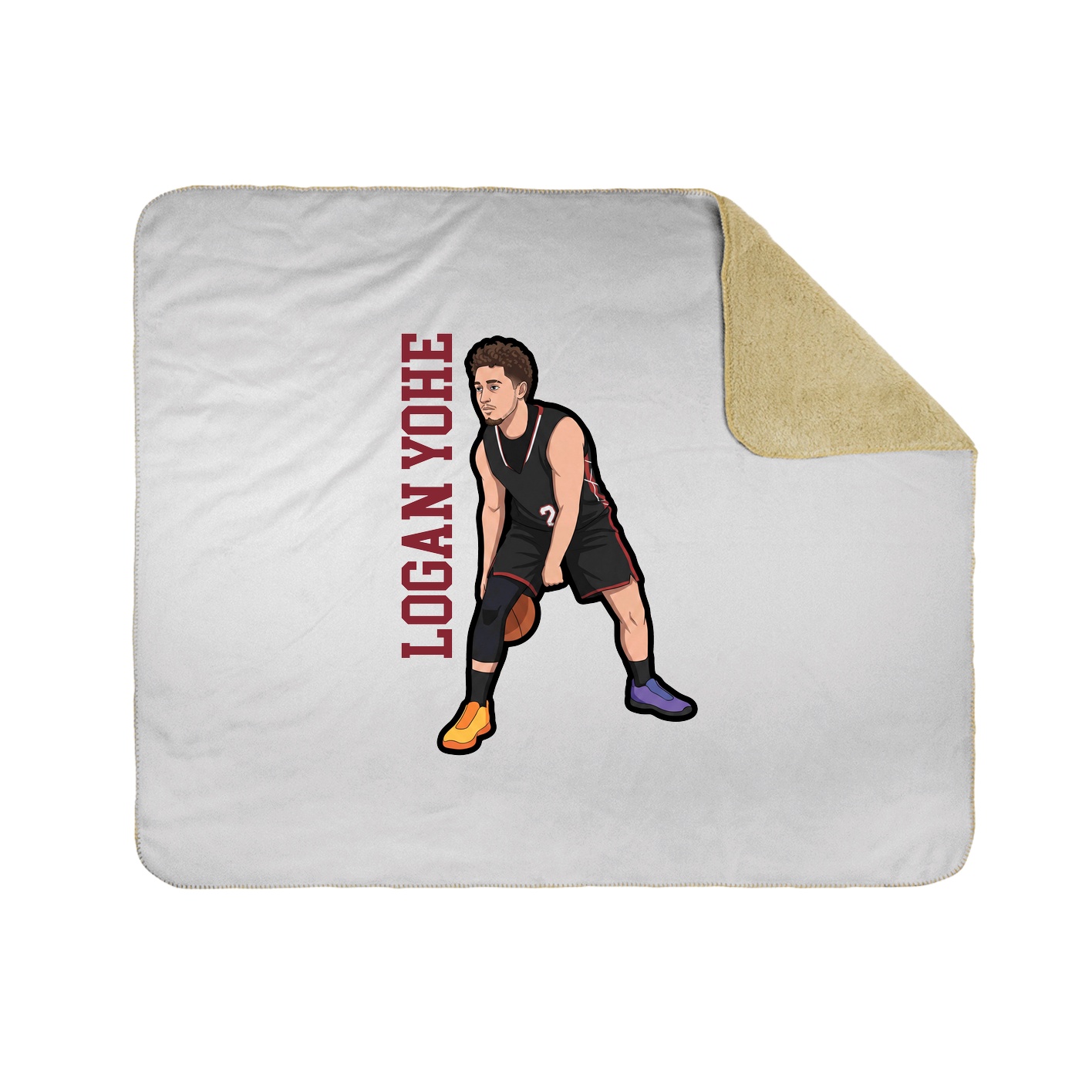 Throw Blanket — Name Vertical in White