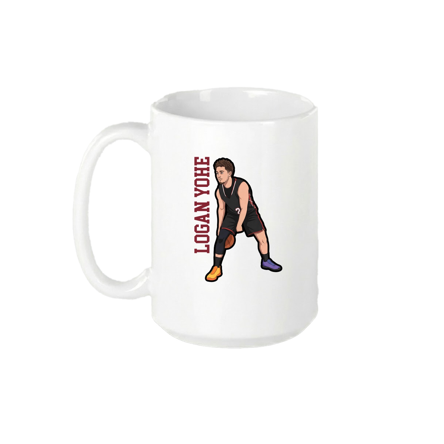 15oz Coffee Mug — Name Vertical in White