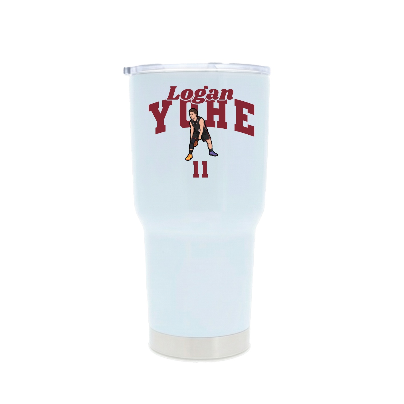 30oz Stainless Steel Tumbler — Signature Arch in White