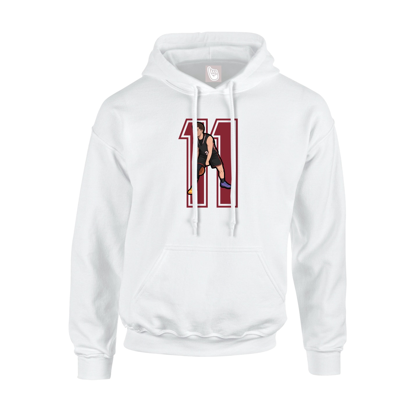 Hoodie — Number in White