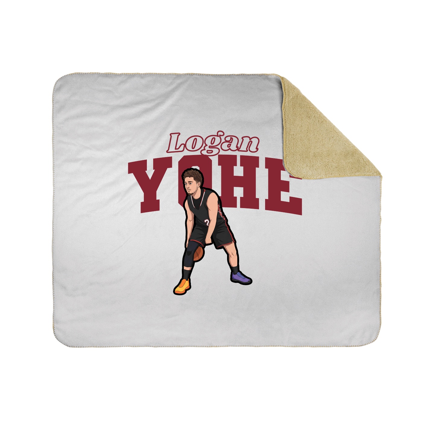 Throw Blanket — Name Arch in White