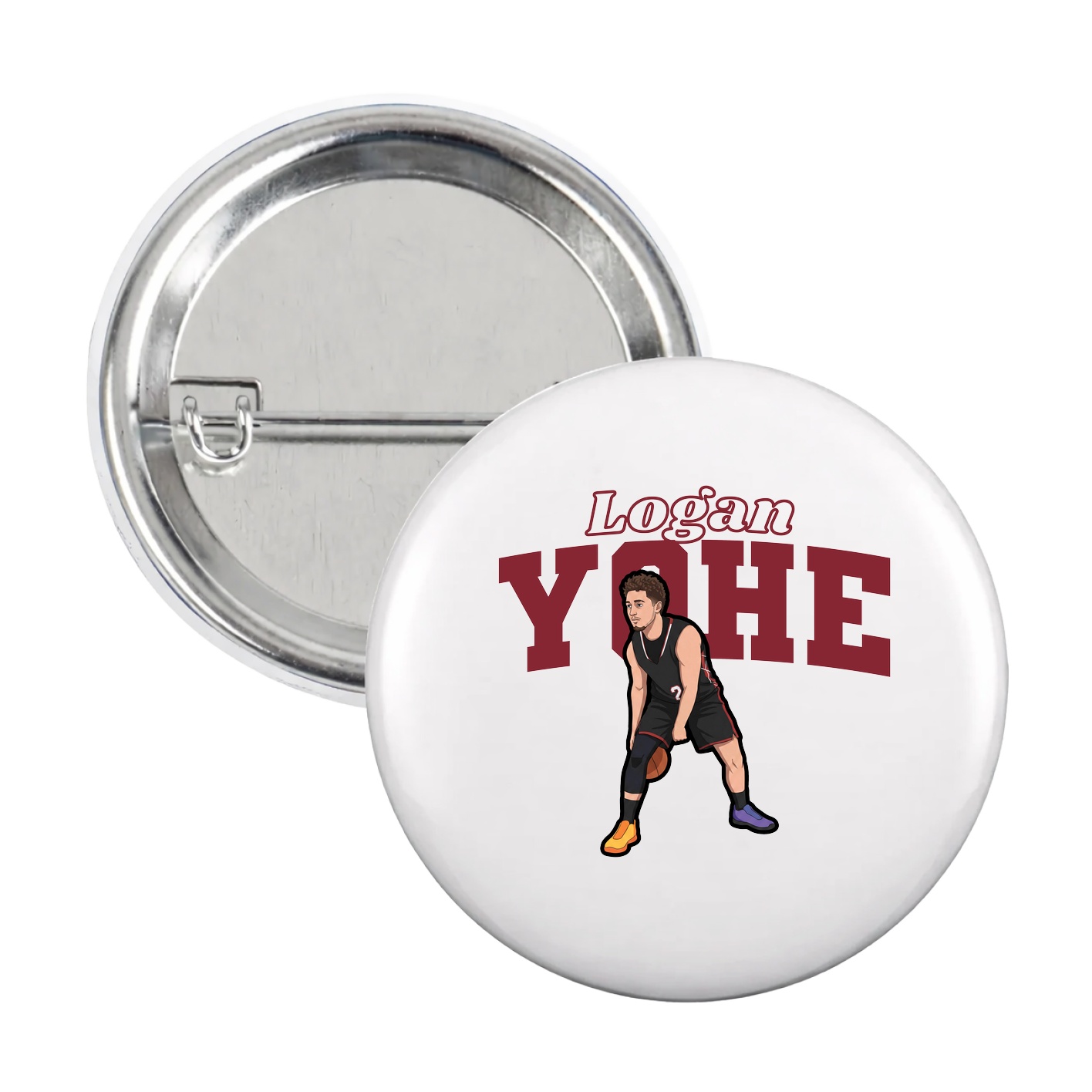 Game Day Button — Name Arch in White