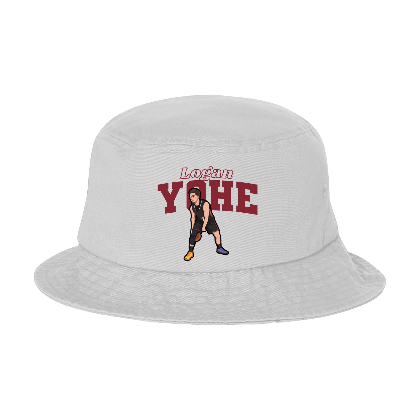 Bucket Cap — Name Arch in White