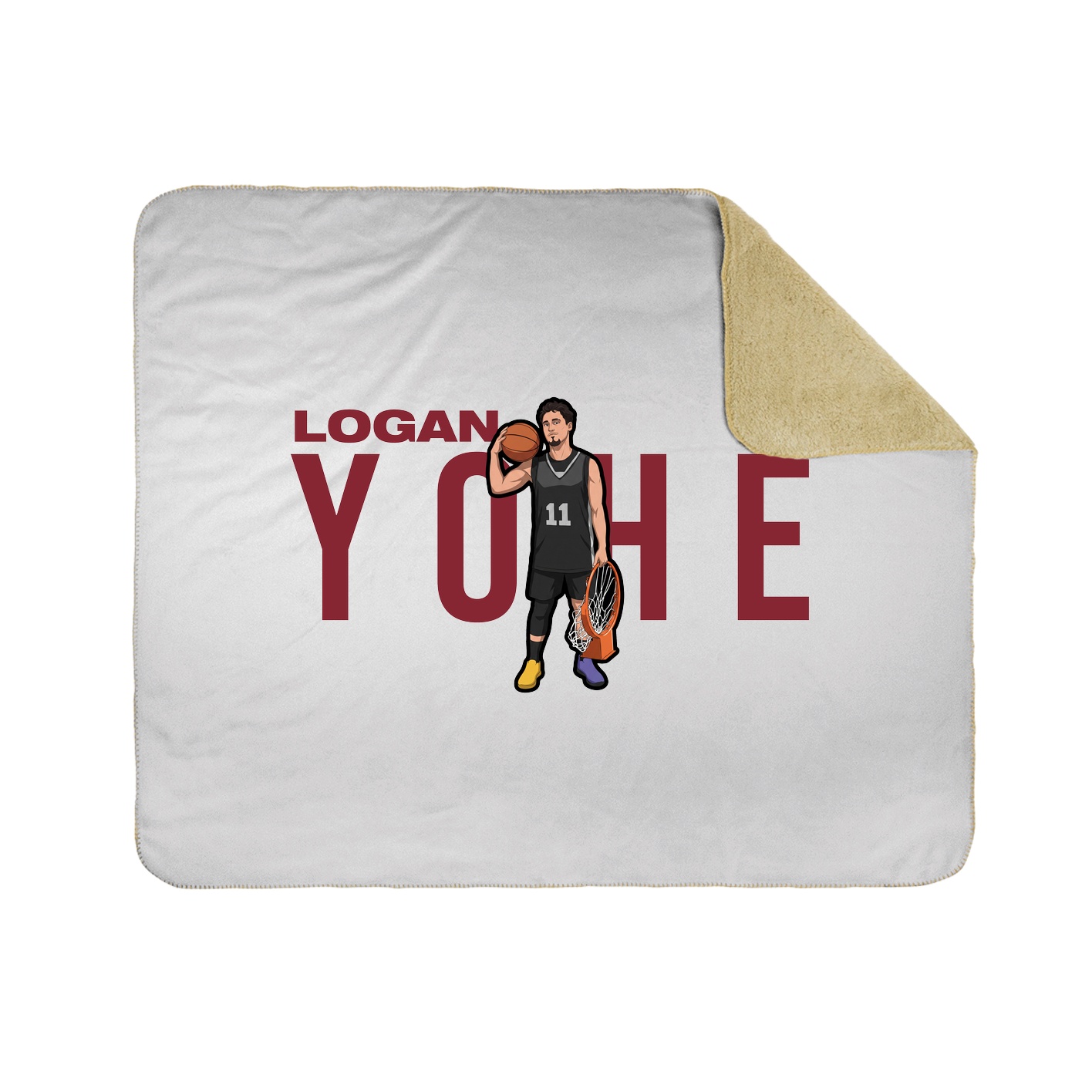 Throw Blanket — Player Name in White