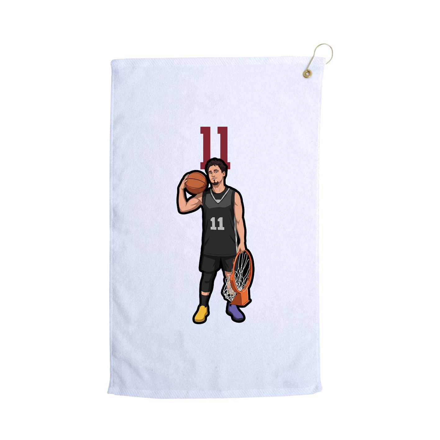 Golf Towel — Number Top in White