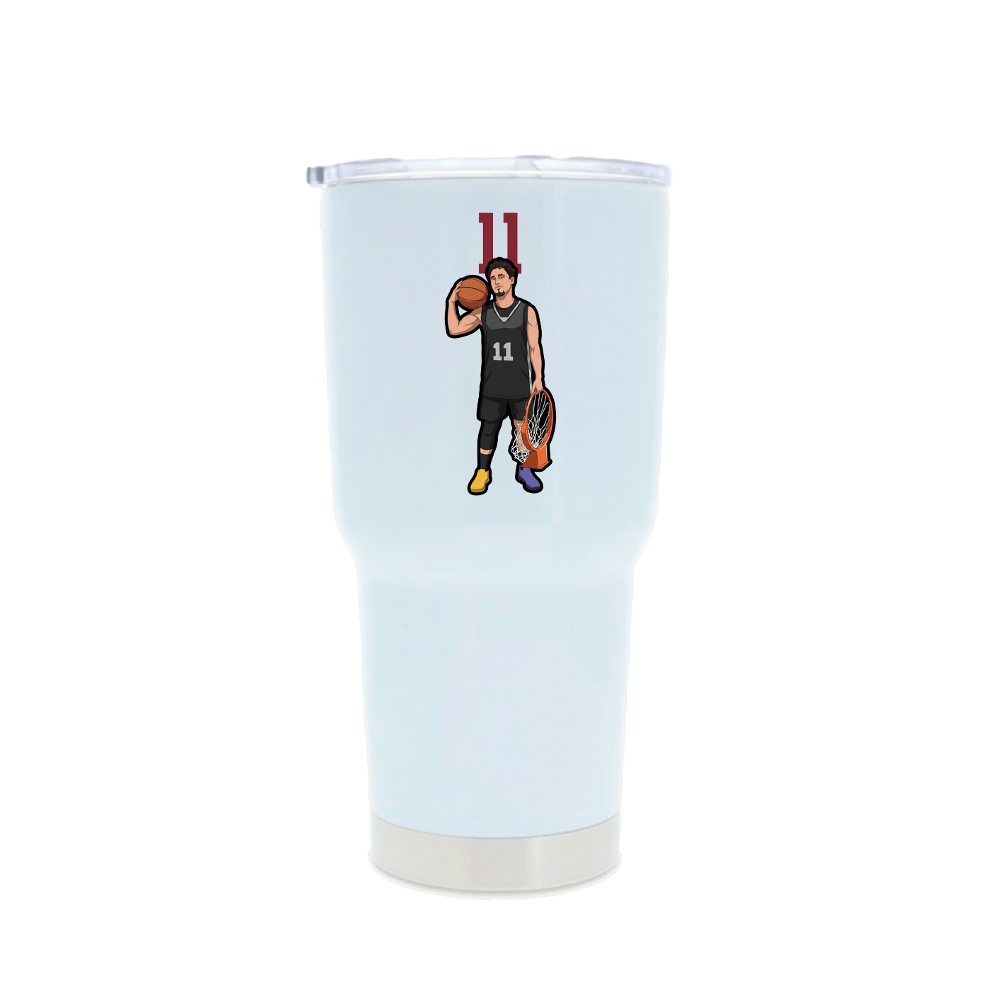 30oz Stainless Steel Tumbler — Number Top in White