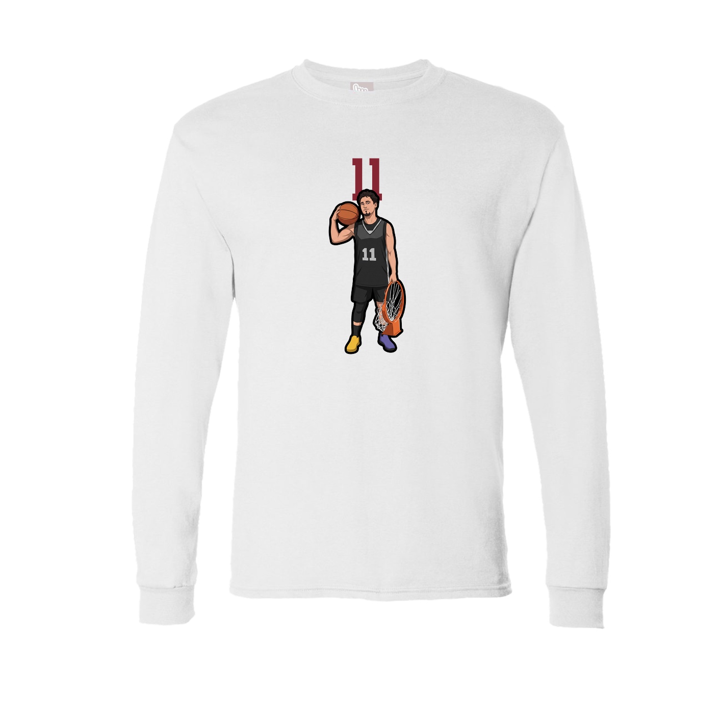 Long Sleeve Tee — Number Top in White