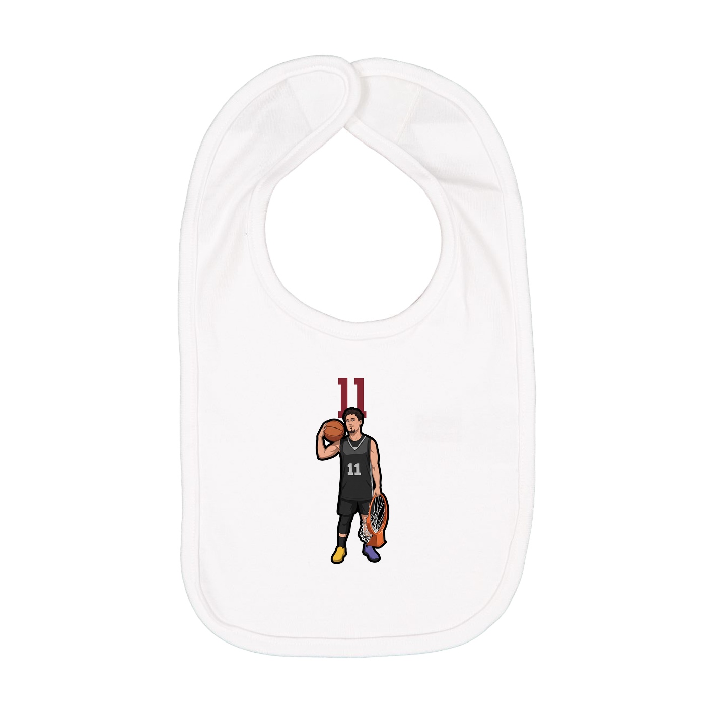 Infant Bib — Number Top in White