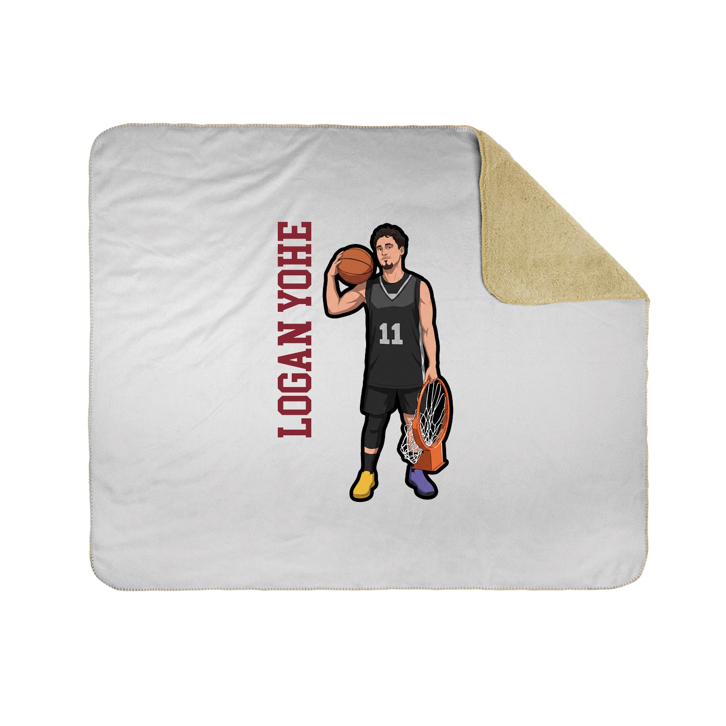 Throw Blanket — Name Vertical in White