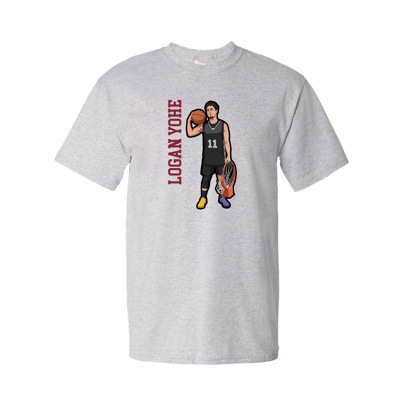 Youth Tee — Name Vertical in Grey
