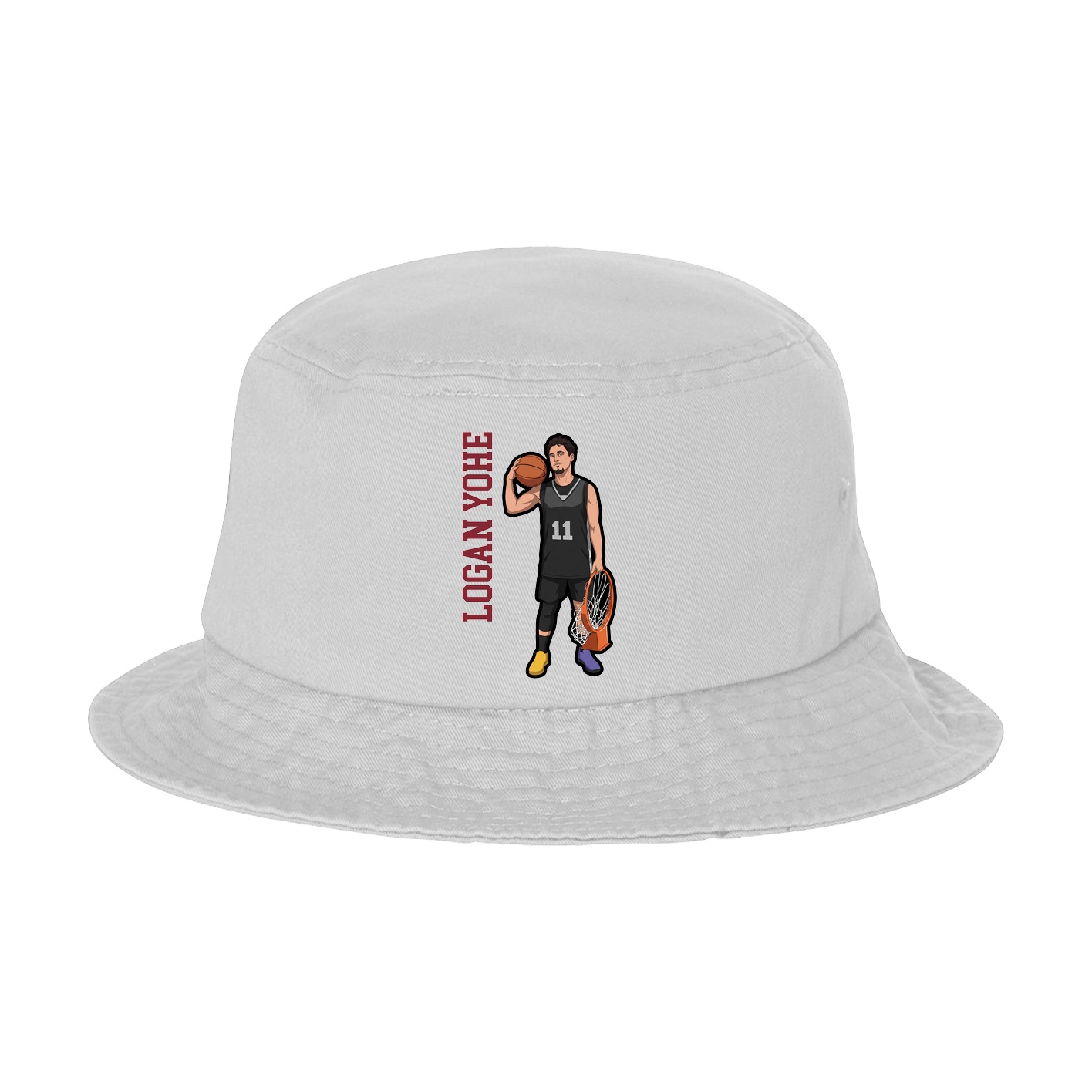 Bucket Cap — Name Vertical in White