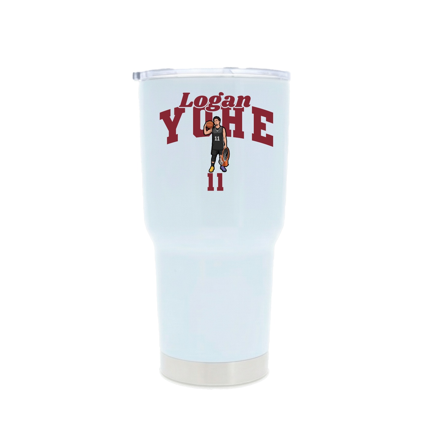 30oz Stainless Steel Tumbler — Signature Arch in White