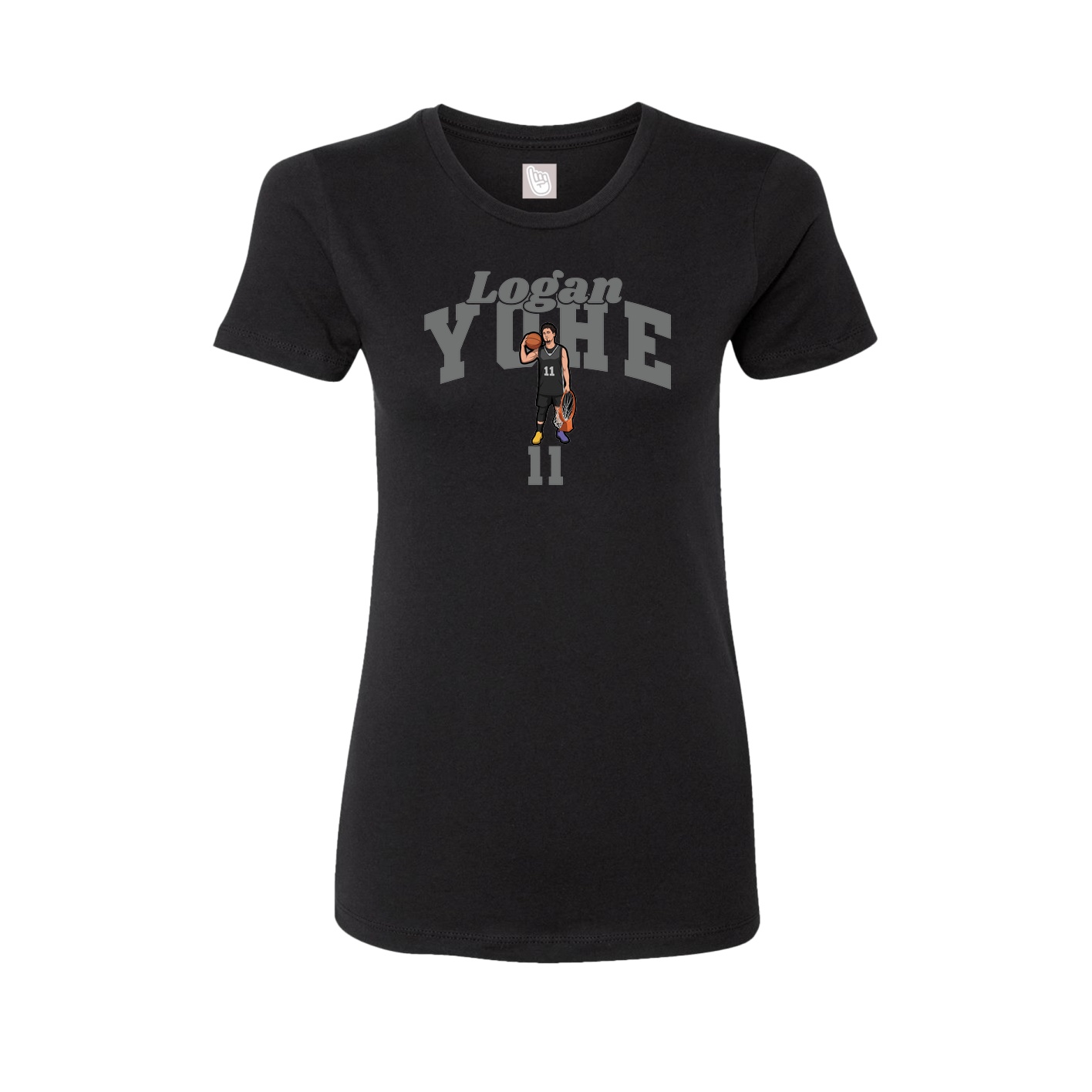 Fitted Women's Tee — Signature Arch in Black